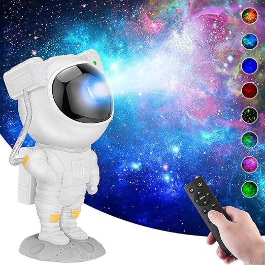 Astronaut Galaxy Projector with Remote Control - 360° Adjustable Timer Kids Astronaut Nebula Night Light,